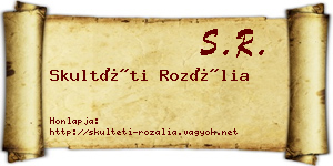 Skultéti Rozália névjegykártya